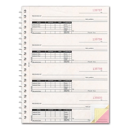 Asp Cash Receipt Books - 2 Part, 8 1/2" X 11", 1 Each 8041
